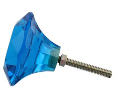 Royal Blue Diamond Glass Cupboard Knobs Online